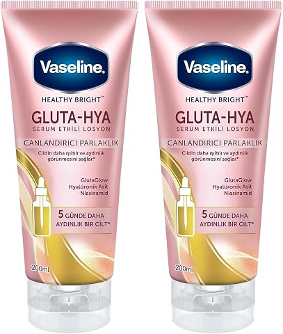Vaseline Gluta Hya Serum Etkili Losyon Canlandırıcı Parlaklık 200 ml (2 paketi)