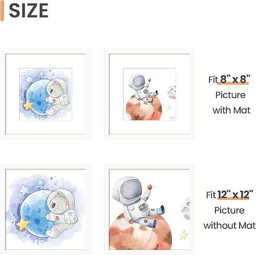 Miniatura 3 de upsimples Portarretratos de 12 x 12 pulgadas, para fotos de 8 x 8 pulgadas con paspartú o de 12 x 12 pulgadas sin paspartú, marco de fotos para