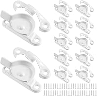 Hicarer 6-Pack Zinc Die-Cast Window Sash Locks - Secure Casement Replacement for Single/Double Hung Wood Windows, White (1-15/16" & 1-7/8" Hole Centers)