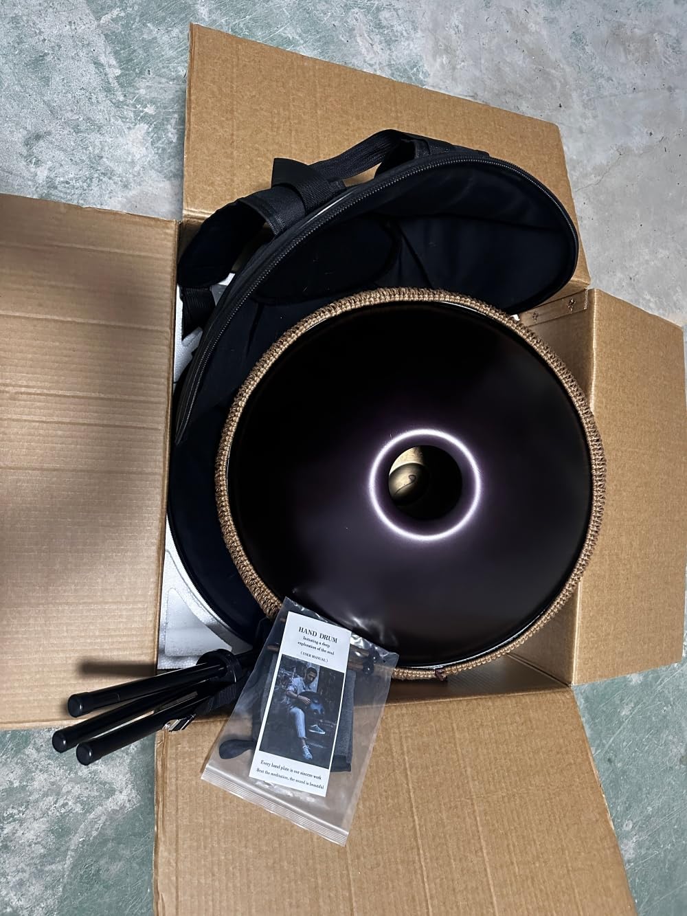 Handpan Trommel 22 Zoll 9 Töne D-Moll 440Hz (Violett) | elektroplierter rostfreier Edelstahl, geeignet für Straßenmusik, Live und Musizieren