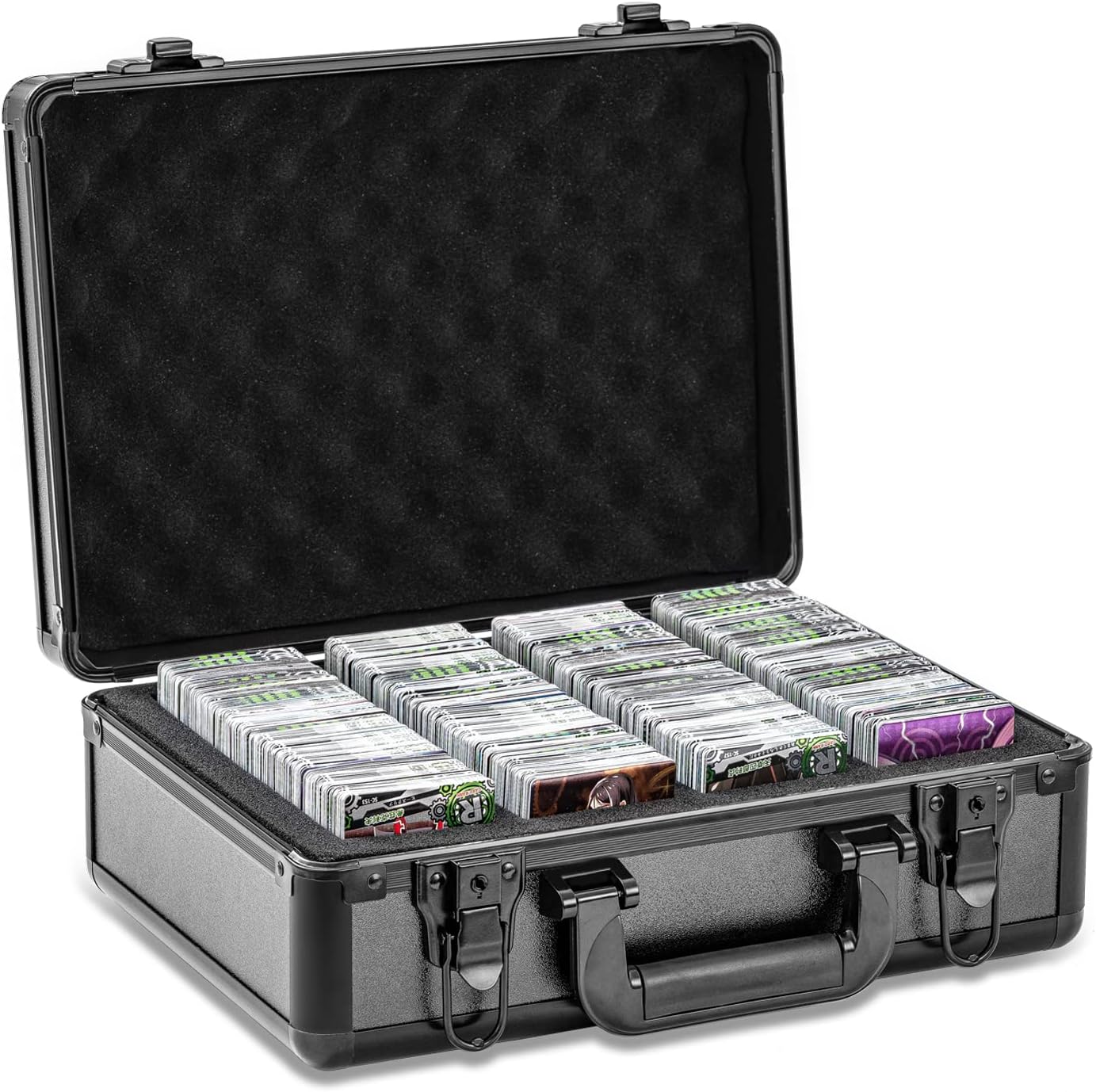 Game Trading Card Storage Case Compatible with MTG, Football, Baseball, and More Card Games Fits up to 2500 Loose Unsleeved Cards Includes Four Sponge Card Slots