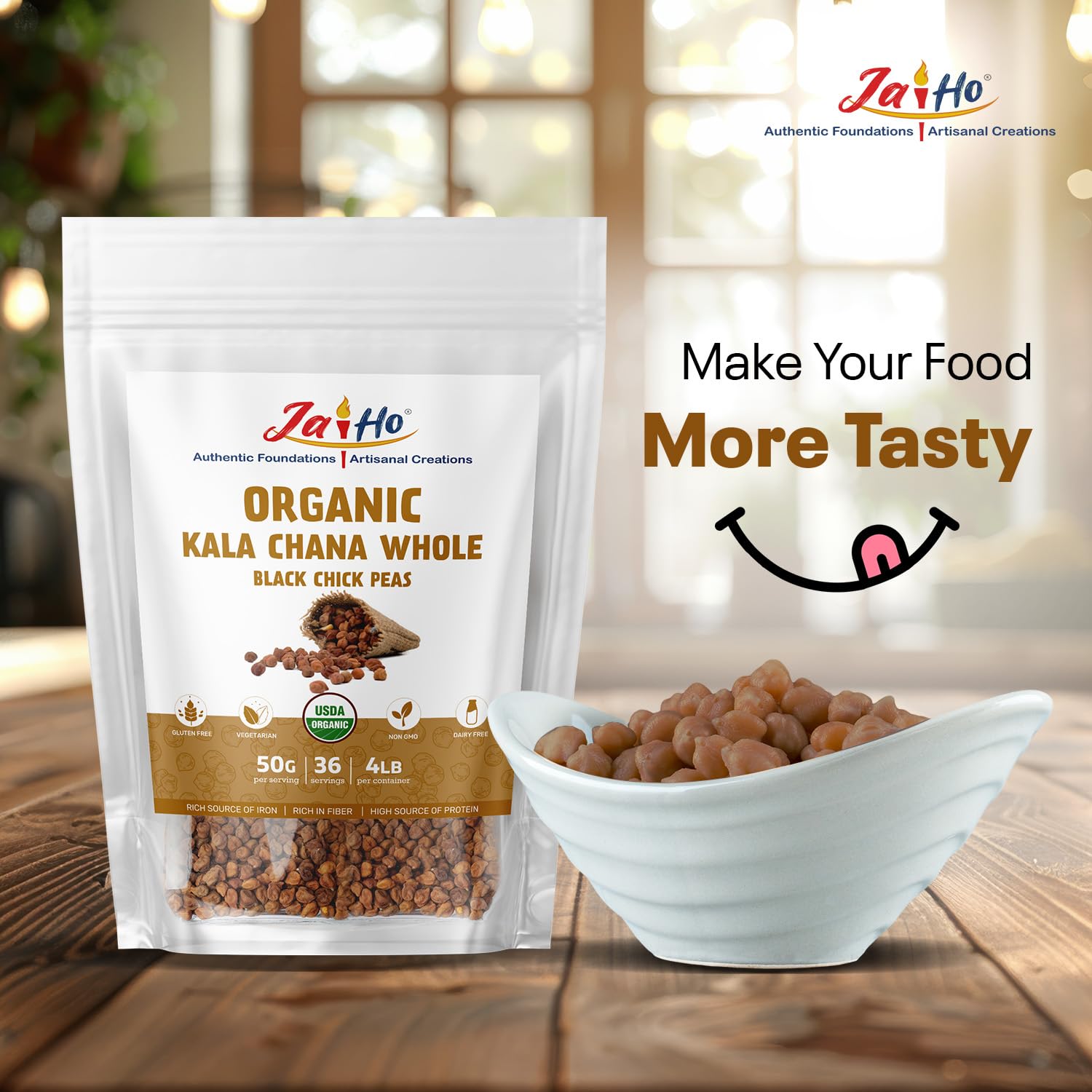Amazon.com : Jai Ho Certified Organic Kala Chana Whole 4 lb