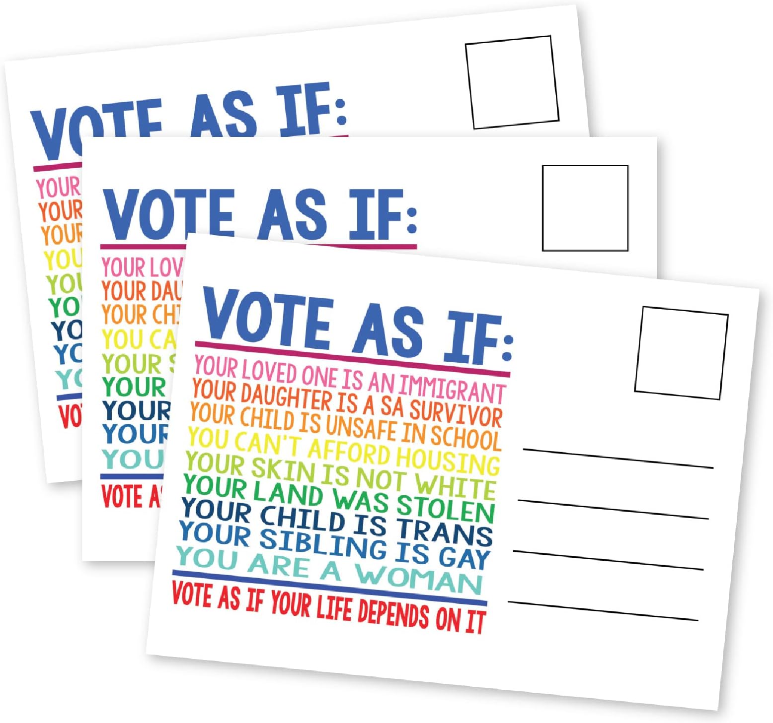 100 Voter Postcards 4 x 6” Vote As If Bulk Blank Back for
