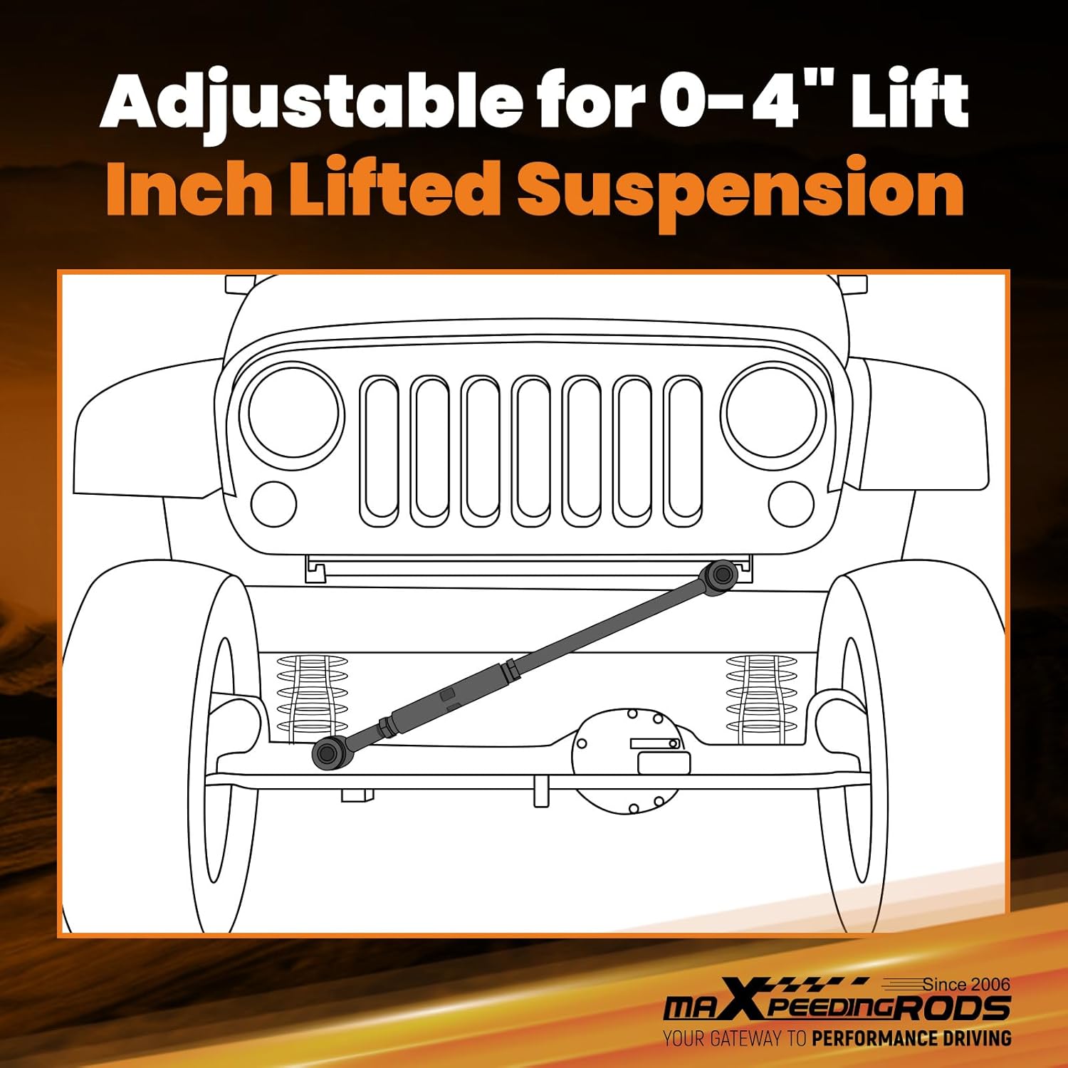 maXpeedingrods 0-4" Lift Front Track Bar for Dodge Ram 1500 2500 3500 4WD 1994-2002, Adjustable Track Rod with Relocation Bracket, Gray