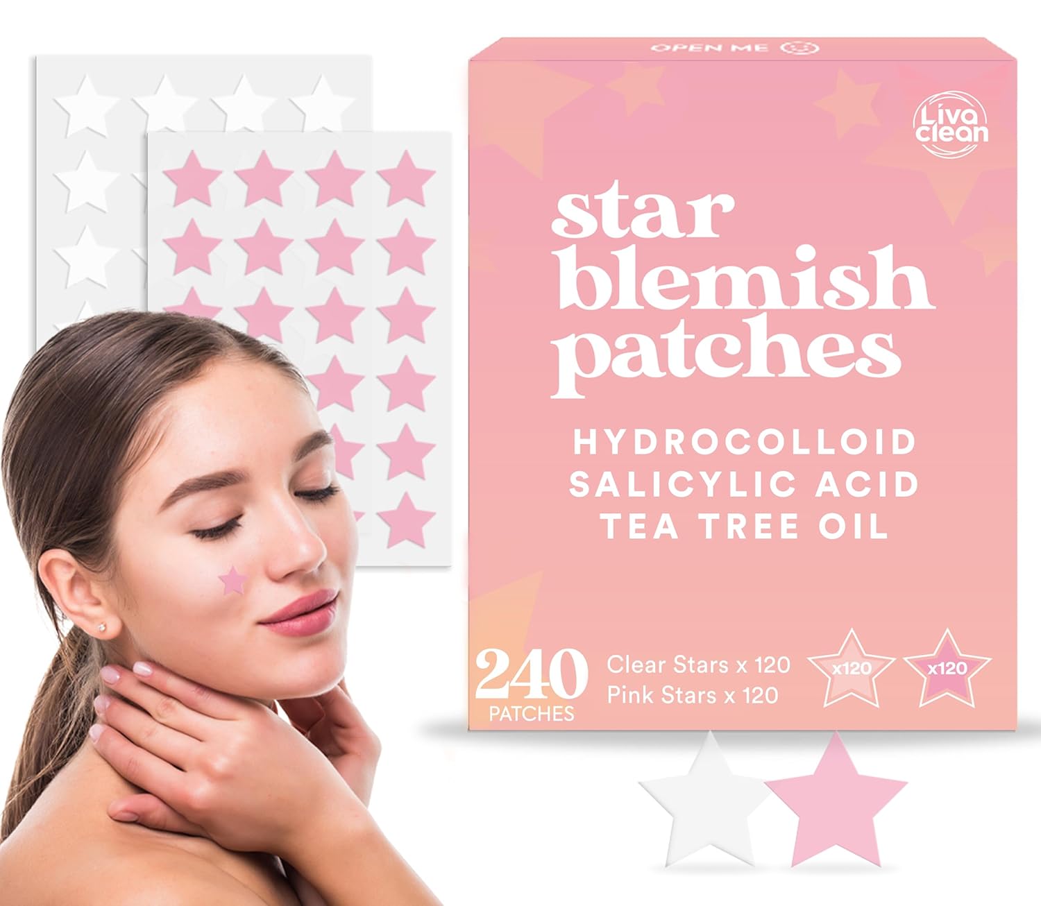 240 CT LivaClean Star Pimple Patch w/ Salicylic Acid