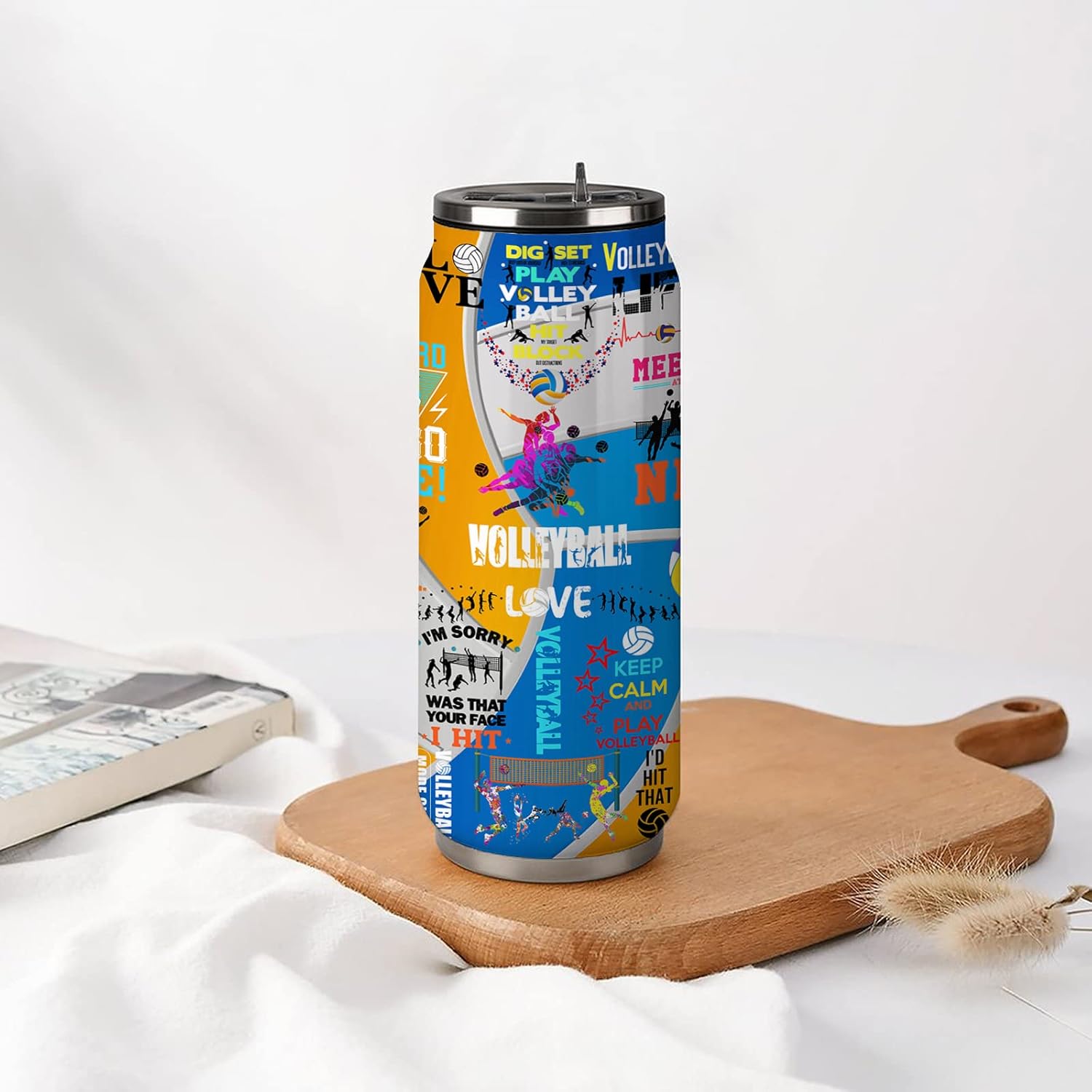 Volleyball Tumbler Cup Travel Mug With Lid,Volleyball Lover Birthday Gifts Stainless Steel Vacuum Coffee Mug Cup Volleyball Gifts For Women Men 17 Oz - Image 6