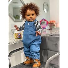 Lonian Reborn Baby Dolls Black Girl 26 Inch Big Size Realistic Brown eyes