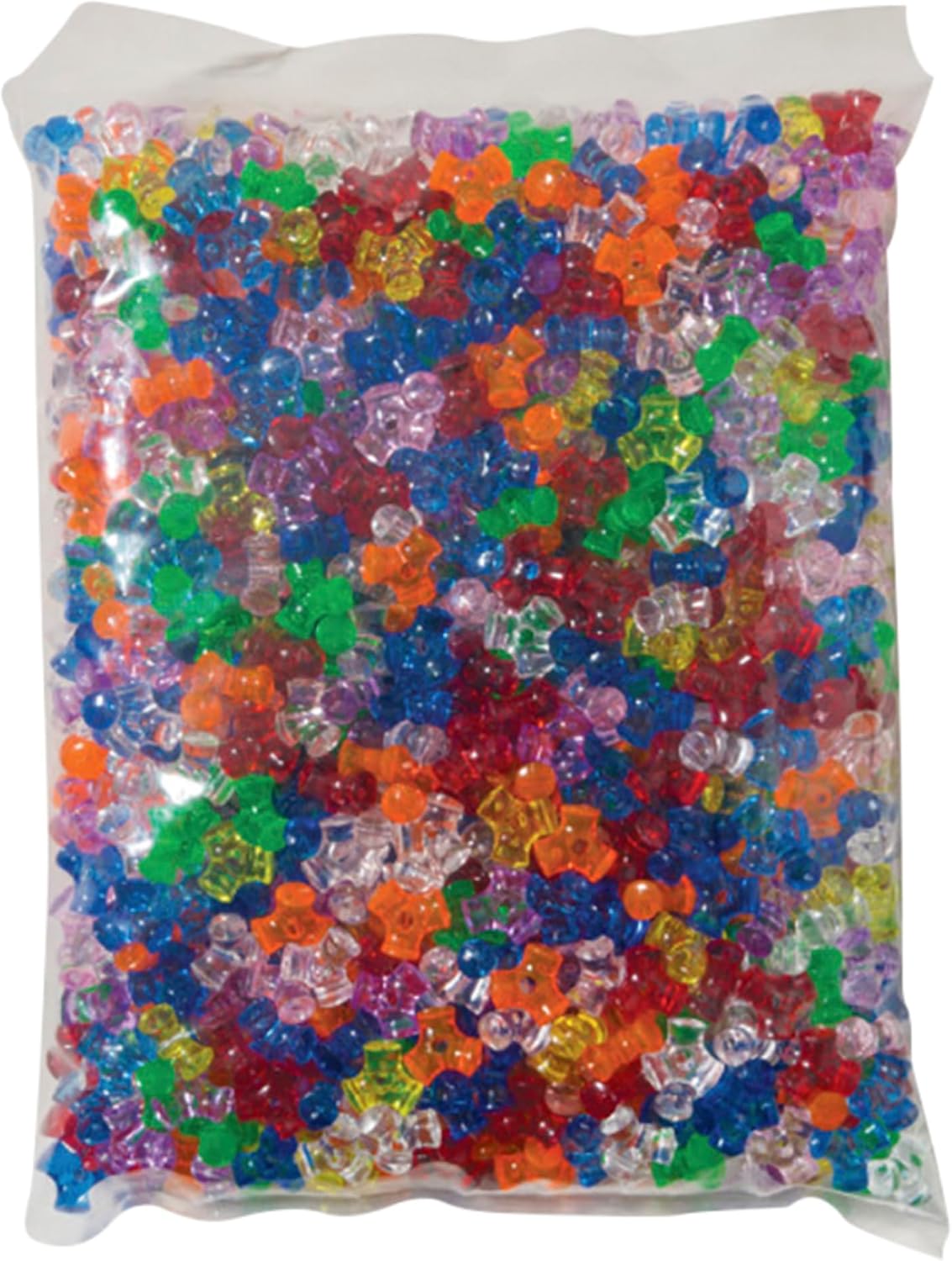 Creativity Street Plastic 3-Sided Tri-Bead Assortment, 0.43 in, Assorted Transparent Color, Pack of 1000