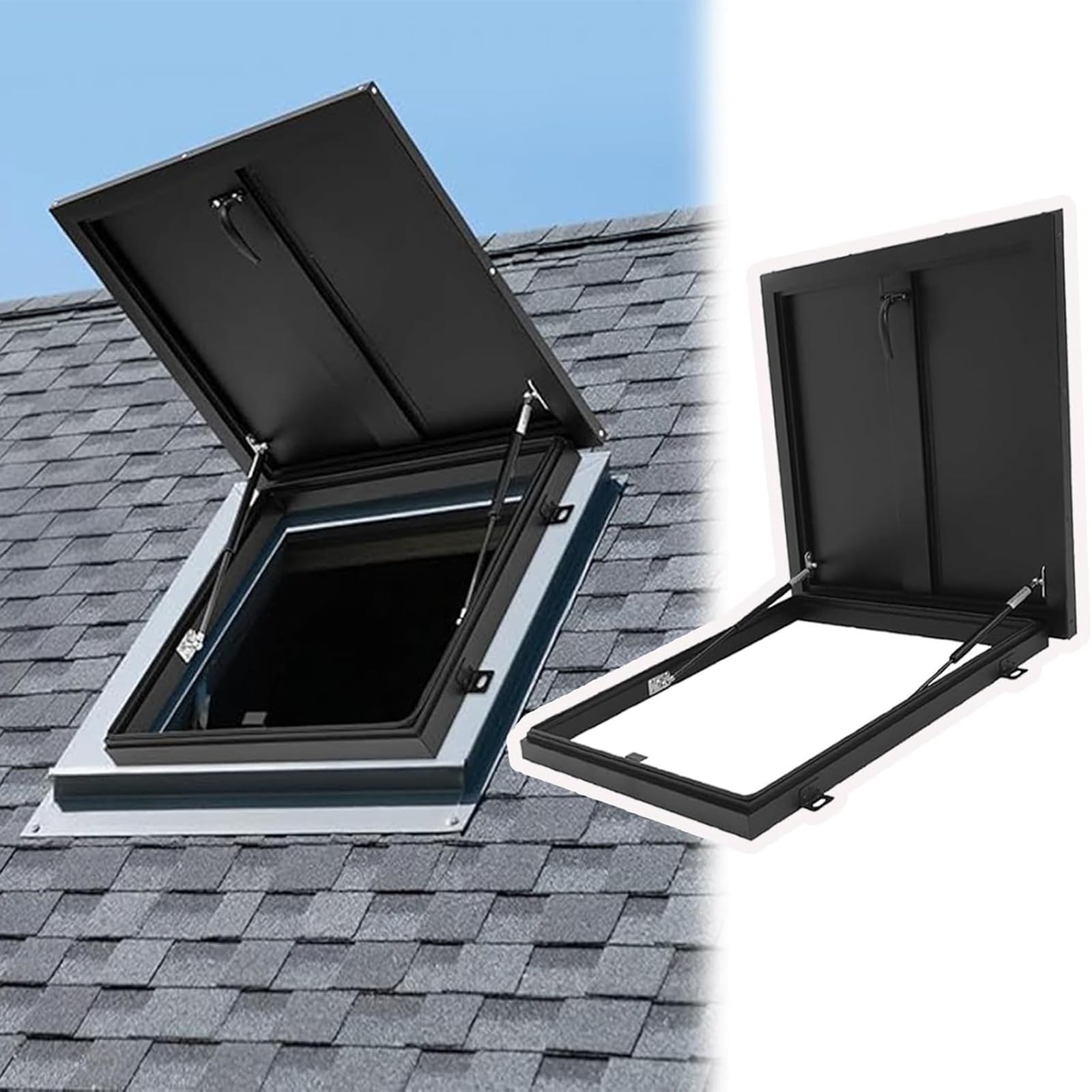 Porta commerciale zincata con maniglia per interruttore, copertura per uscita seminterrato (58,4 x 58,4 cm), soluzione di accesso sicuro per case e aziende