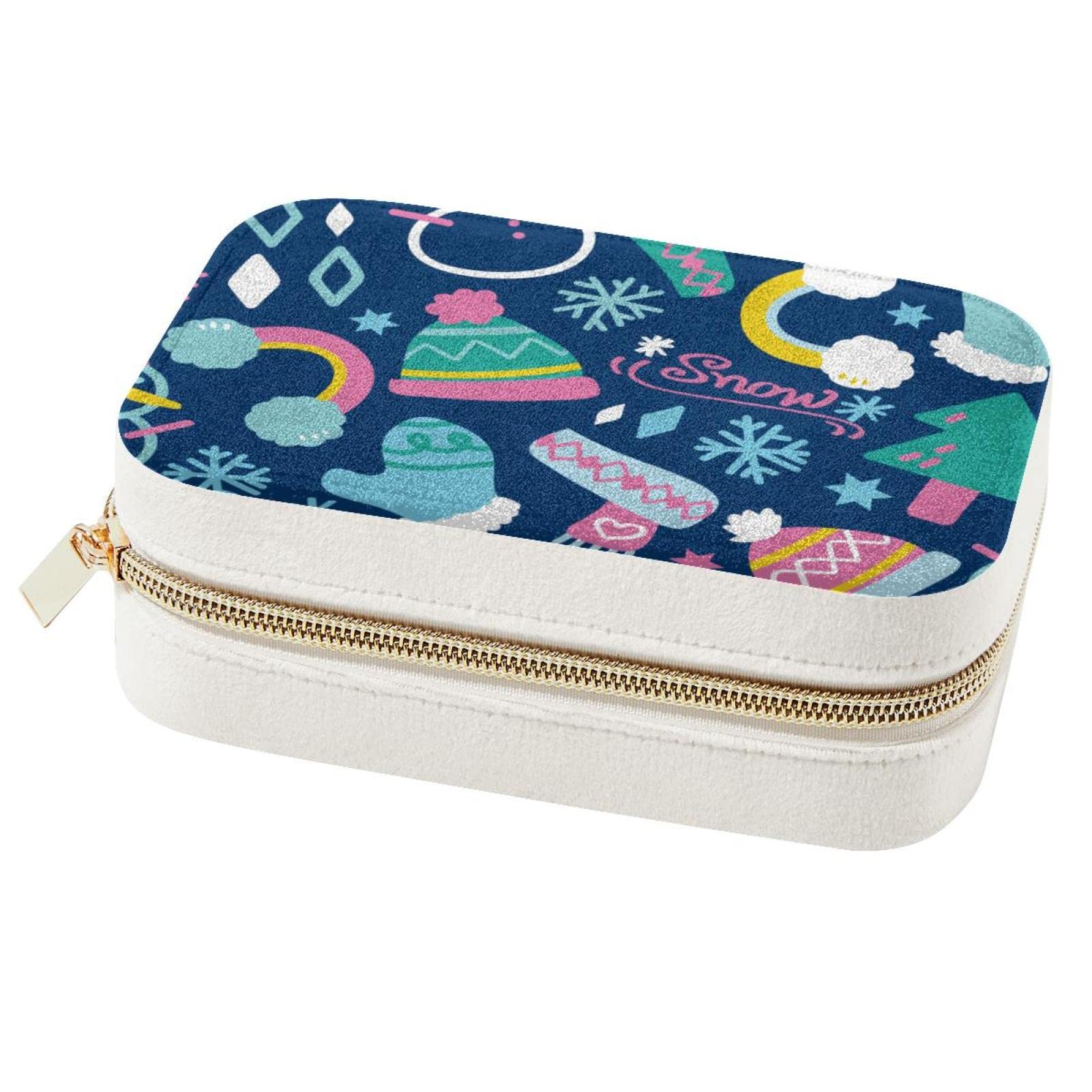 Boîte à bijoux de voyage portable pour bagues et colliers pour femme
