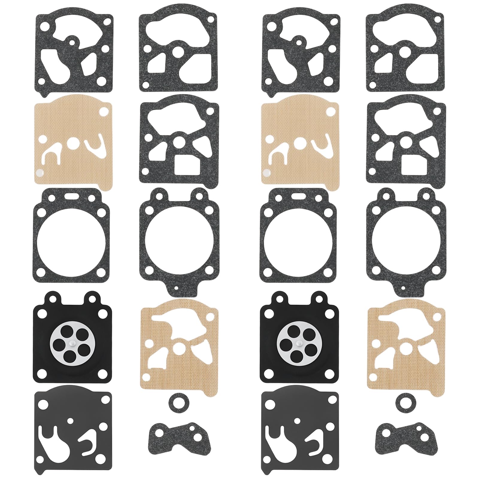 YINETTECH 2X Carburetor Carb Repair Kit Membrane Gasket Set Compatible with WALBRO D20-WAT WA WT Compatible with Tecumseh Solo Replacement