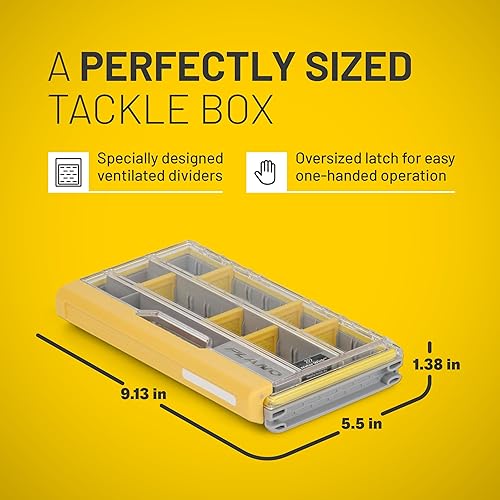 Miniatura 98 de Plano Edge 3700 - Caja de almacenamiento vertical de cebo y cebo espía, gris y amarillo, soporta hasta 52 cebos verticales, caja organizadora