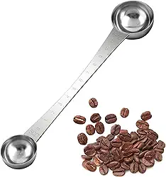 AUEAR, Colheres medidoras de aço inoxidável Endurance, 1 colher de sopa e 1 colher de chá cabo longo com marca de carrapato