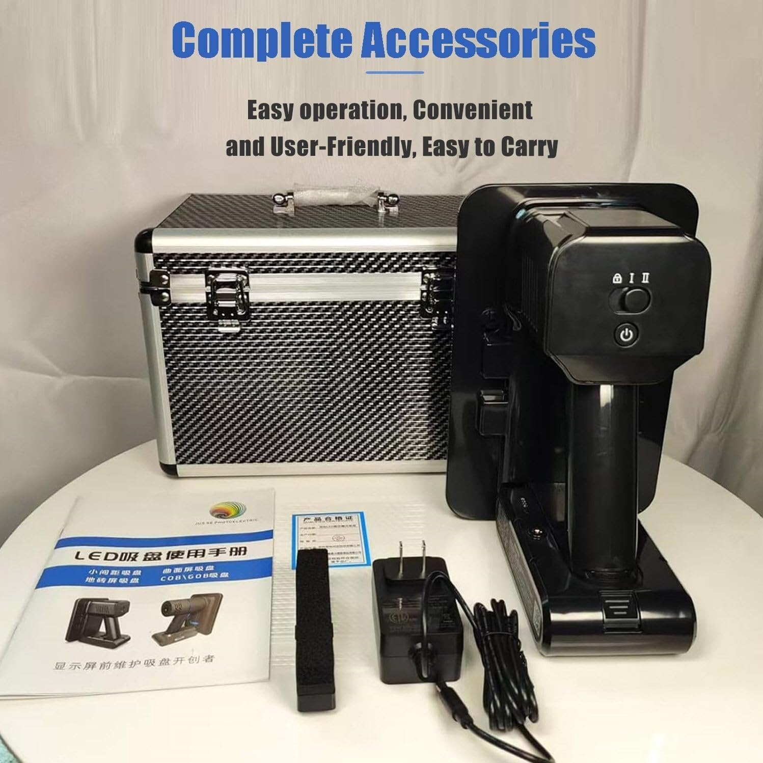 Electric LED Display Front Maintenance Vacuum Suction Cup, Multifunctional Suction Cup Tool, 66lbs Load Capacity, Rechargeable for Curved Screen, Floor Tile Screen