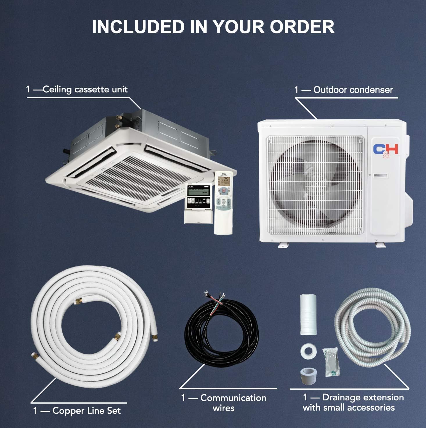 Buy Cooper & Hunter 24,000 BTU Ceiling Cassette Ductless Mini