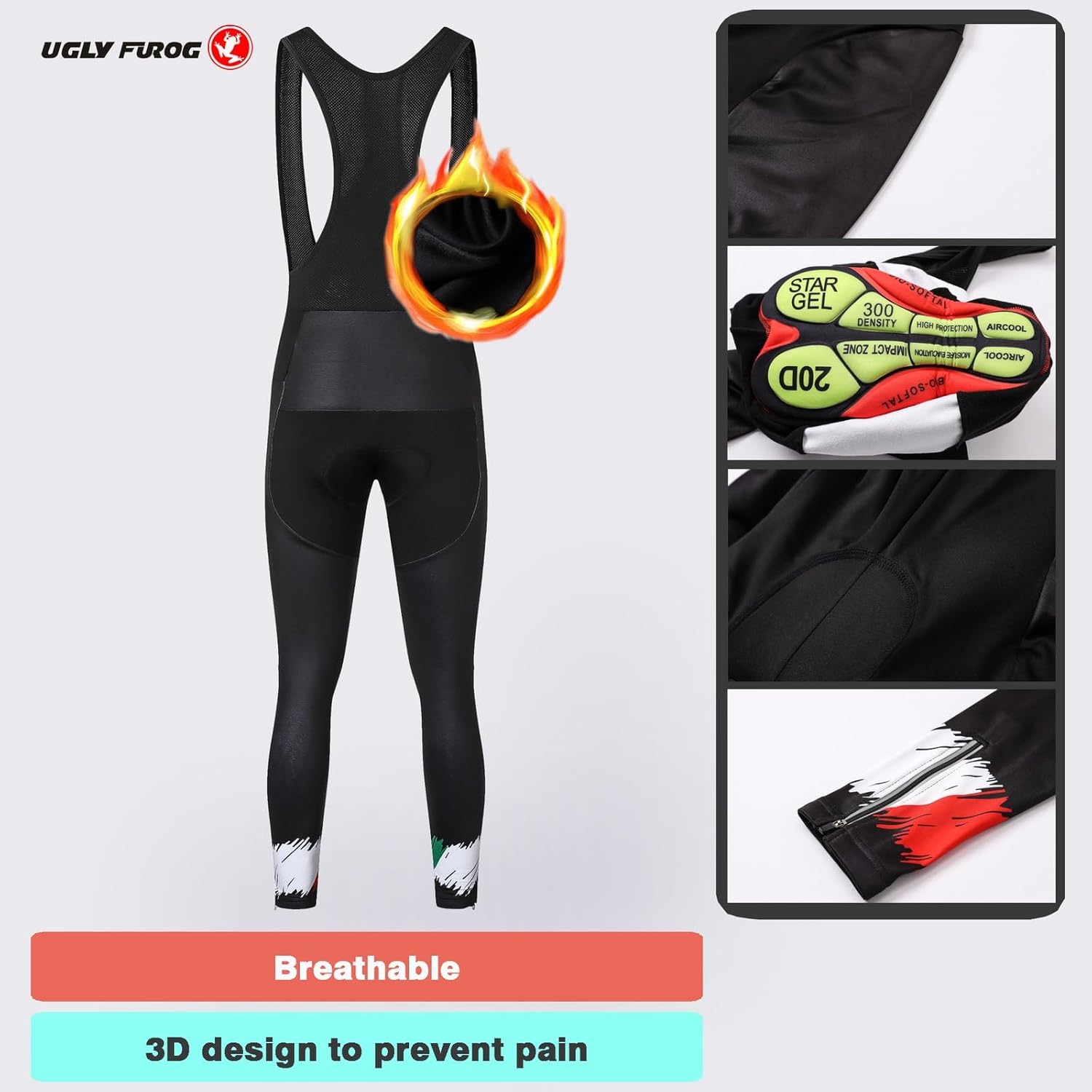 UGLY FROG Men Cold Bike Wear Thermal Cycling Jersey Suits with Fleece