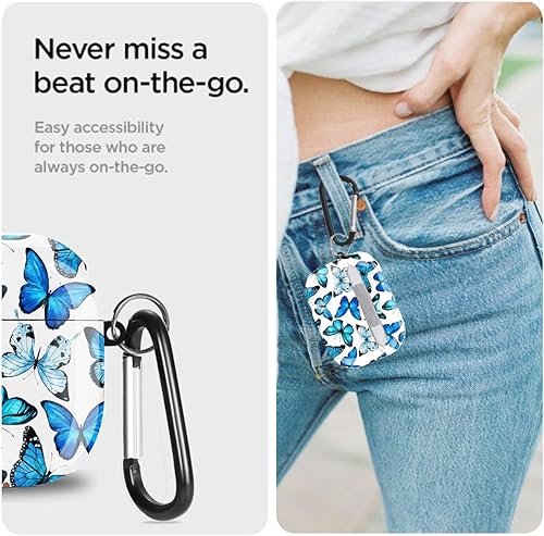 Miniatura 2 de Olytop Funda para AirPods Pro 2, diseño de mariposa, bonita funda protectora dura para Airpods Pro de 21 generación, a prueba de golpes, para