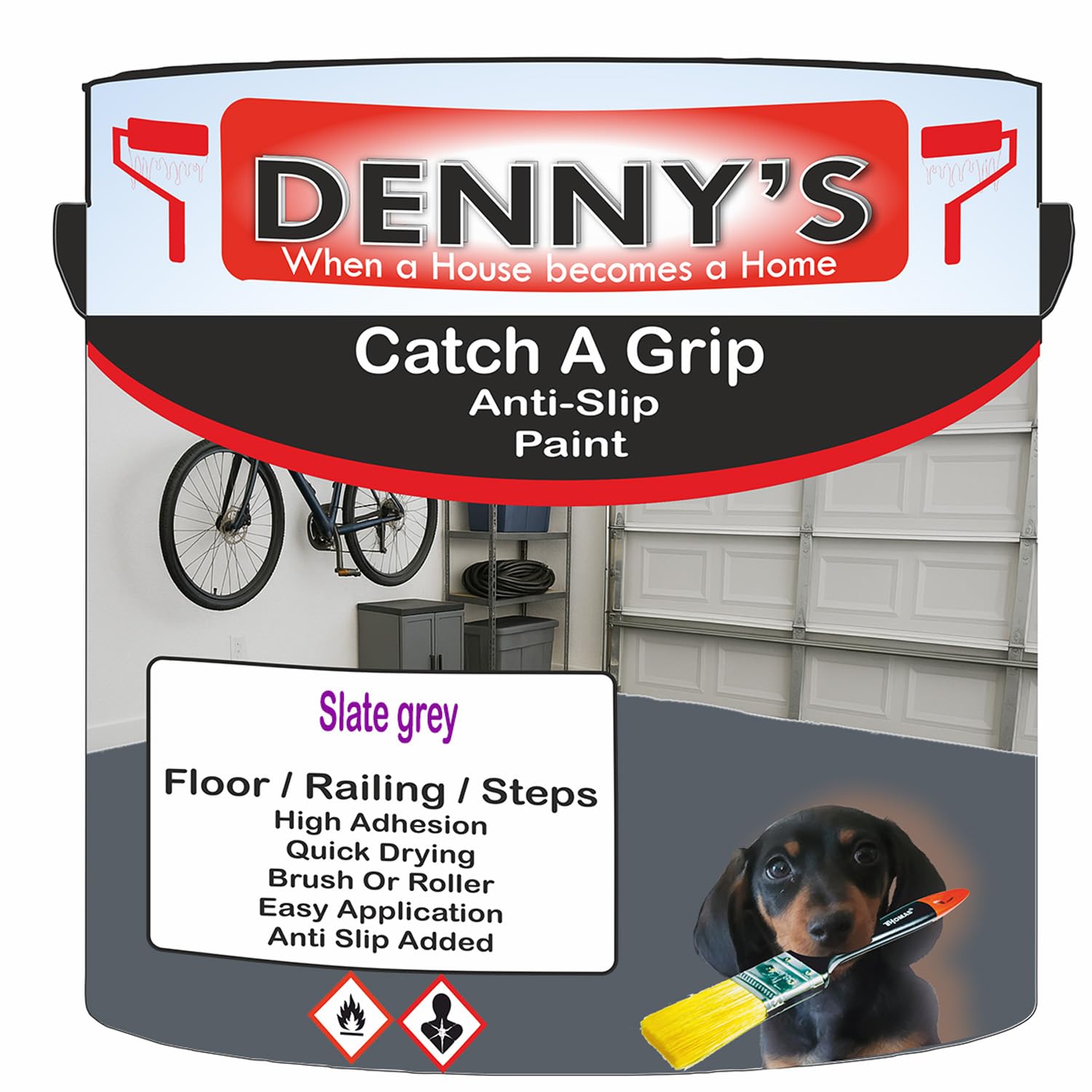 SCOOBYS PAINTS BACK IN THE MIX Catch A Grip Anti Slip Floor Paint – Non Slip Coating for Steps, Railings & Garages – 170 Colours, High Adhesion, Quick Dry, Multiple Sizes (Slate grey, 250ml Tin)