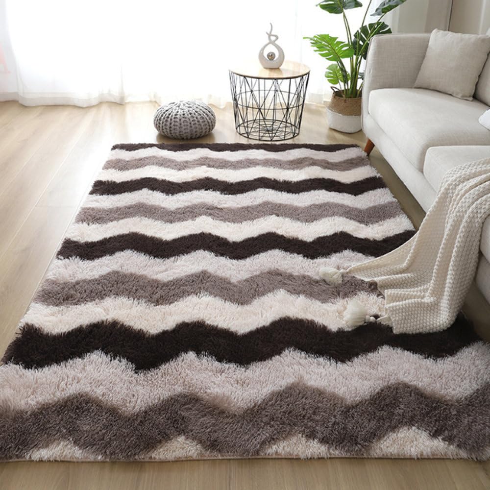 Tapis de salon blanc grand format 100x160cm avec peluche douce pour chambre adulte