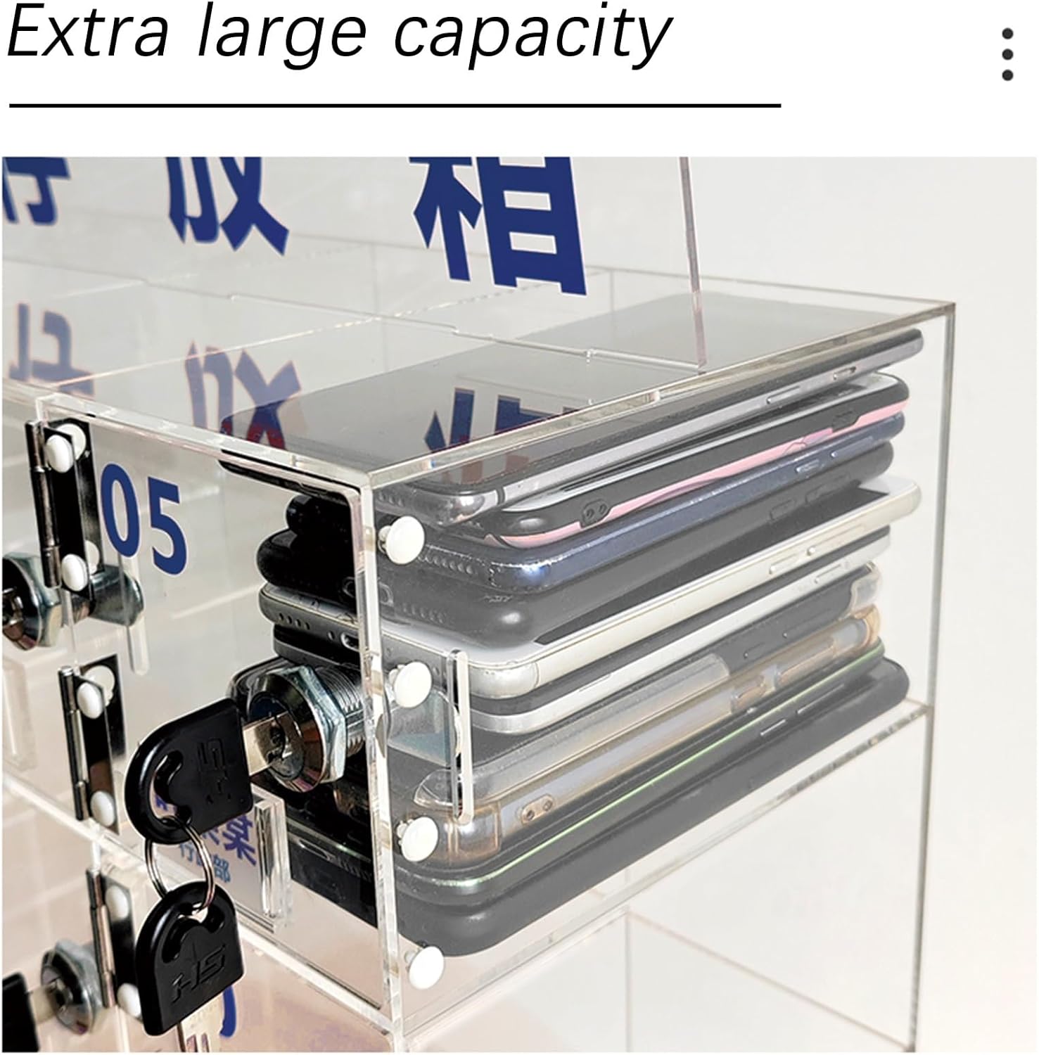 Transparent Lockable Mobile Phone Storage Locker with 30 Slots Personal Desktop Cabinet Organizer for Employees Secure Storage Box for Phones