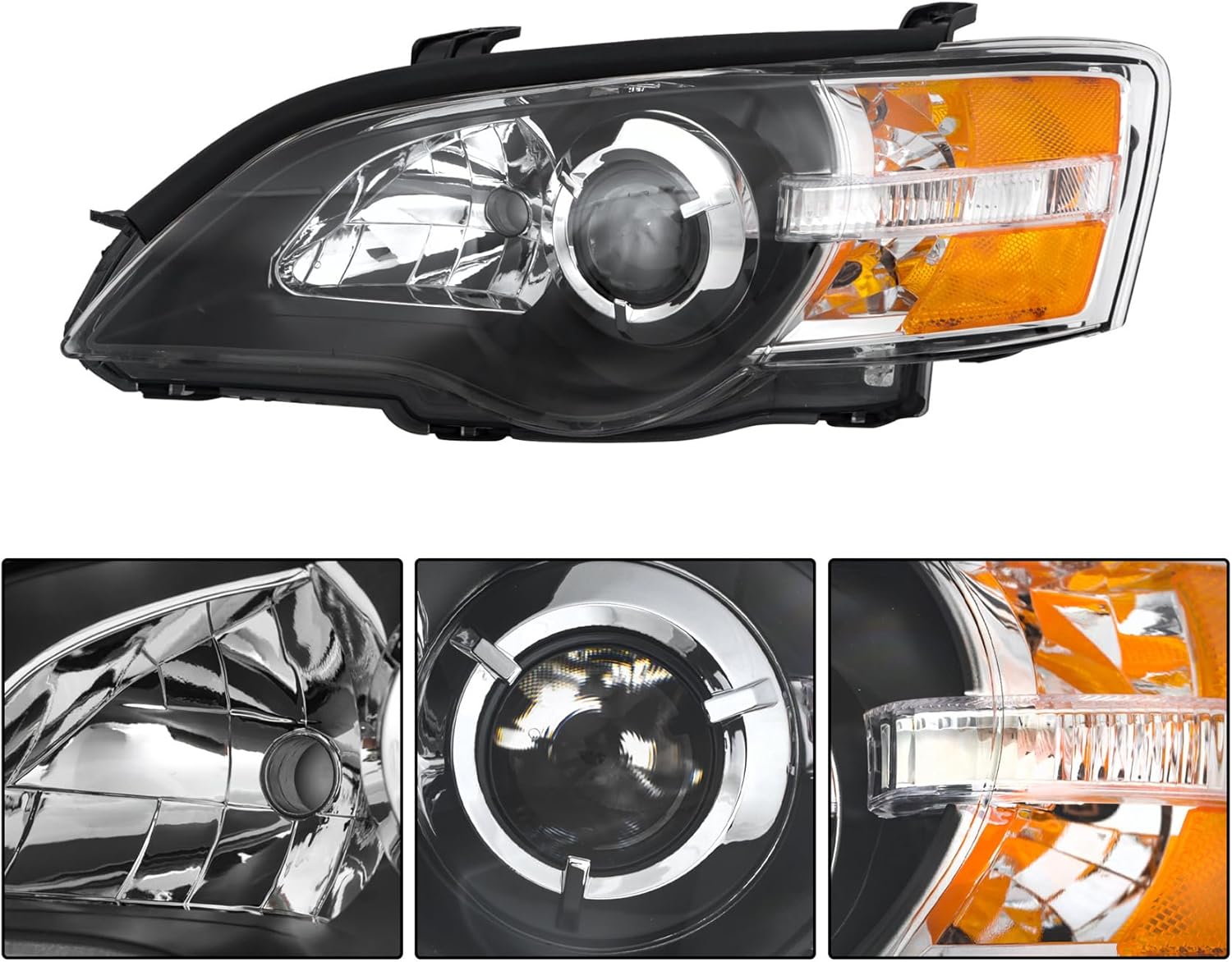 labwork Headlight Assembly Replacement for Legacy Outback 2005-2007 Headlights Halogen Black Projector Set Driver and Passenger Side