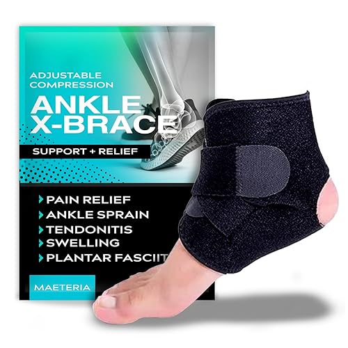 Miniatura 1 de Tobillera – Envoltura de soporte para esguince de tobillo, fascitis plantar, alivio del dolor y apoyo con cómodo soporte cruzado ajustable de