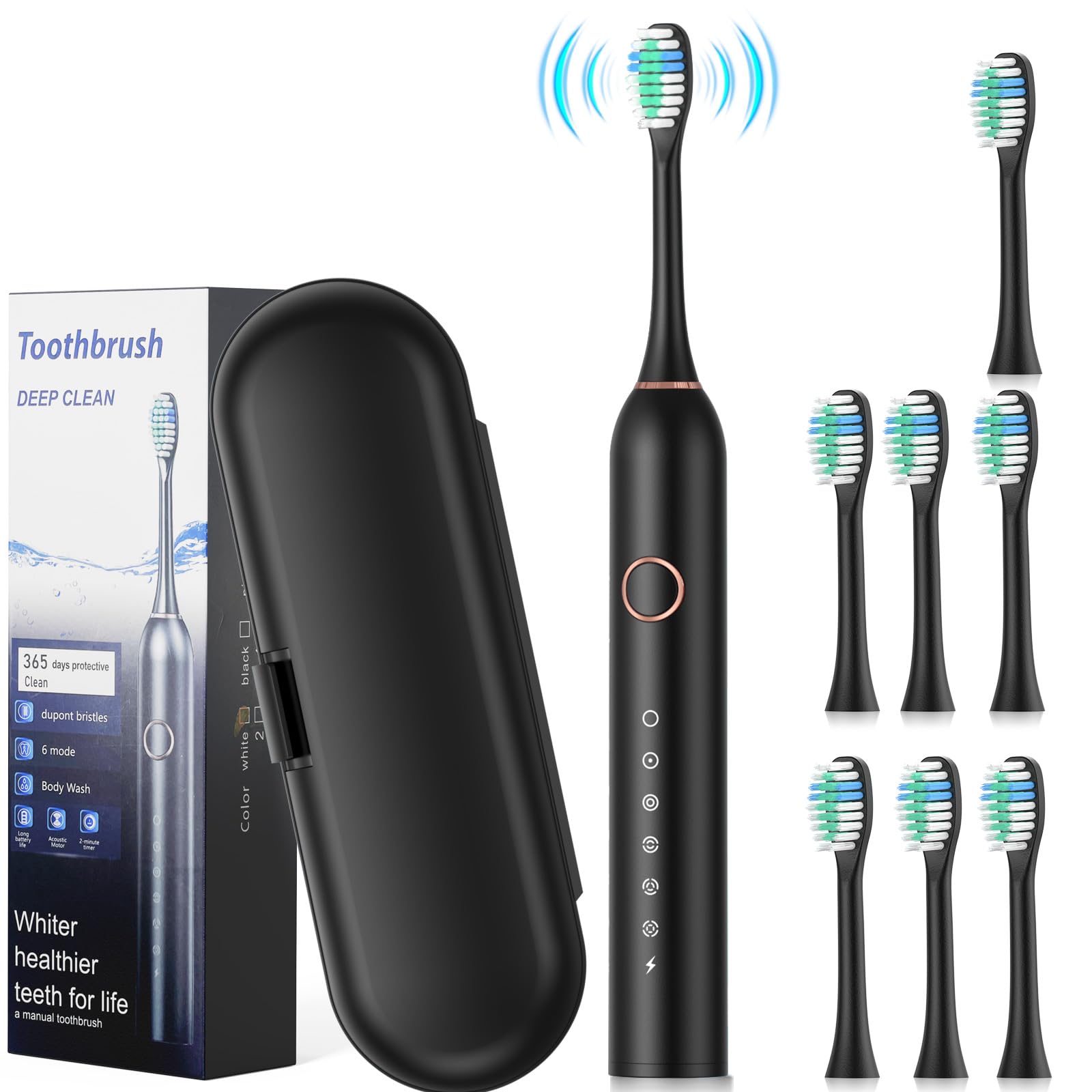 Amazon.co.jp: 電動歯ブラシ 音波式 電動ハブラシ横振り IPX7