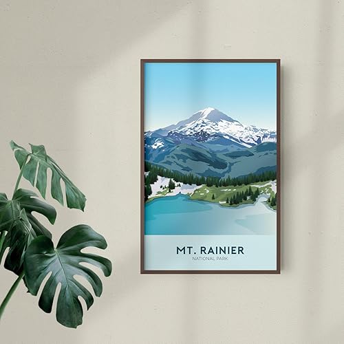 Miniatura 2 de Póster del Parque Nacional Mt Rainier, Mount Rainier Paradise, Washington State Wonderland Trail Us National Park Travel Print Skyline Trail Poster,