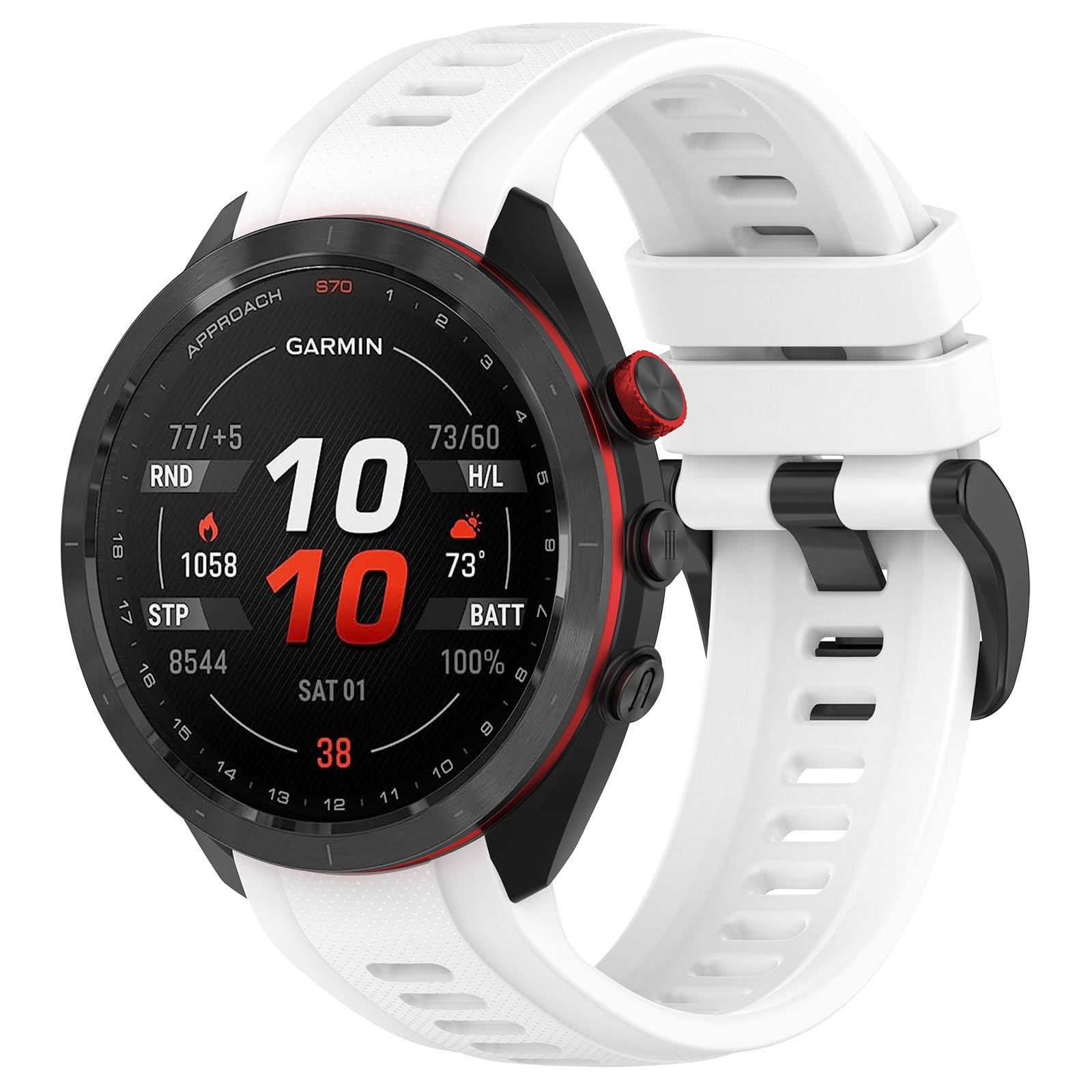 Cinturino In Silicone Per Garmin Approach S20 E Forerunner – Comodo E Resistente, Rosso - 3