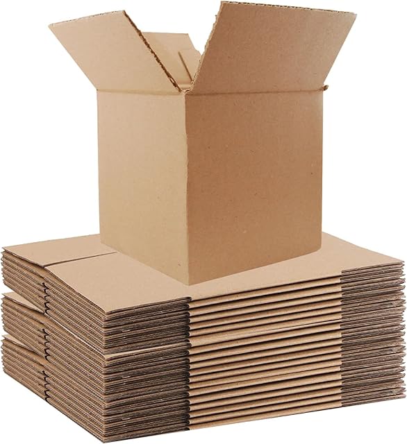 KARAVI 10 x Small Corrugated Shipping Box 5 x 5 x 5 Inches Brown Cardboard Boxes for Storing Mailing Gifts and Packing for Small Business