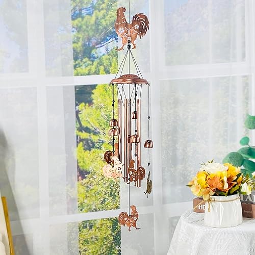 Miniatura 6 de Campanillas de viento de pollo al aire libre, regalos para mujereshombresmamáabuela, gallo, regalos de cumpleaños, regalo conmemorativo, campanillas