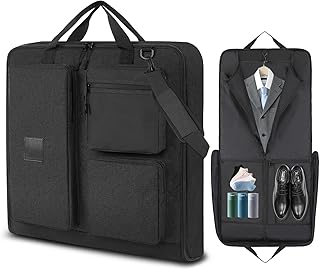 [lovvento] ガーメントバッグ スーツバッグ メンズ 大容量 スーツ3着対応 シューズ 靴収納 3way 手提げ 斜め掛け キャリーオン機能 2泊3泊 撥水加工 ビジネス 出張 出勤 冠婚葬祭 ショルダーベルト付き