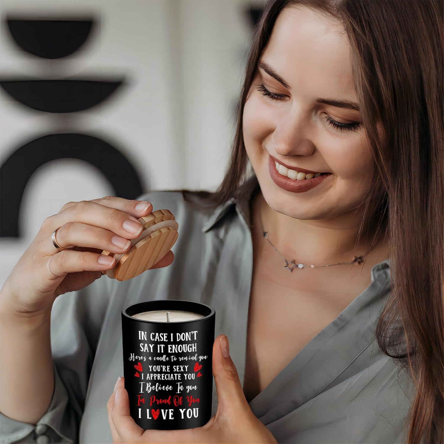 Valentiens Day Gifts for Her or Him, Romantic Anniversary Wedding Birthday Valentines Gifts for Women Men, Girlfriend Boyfriend Wife HusbandGift, Long Lasting Vanilla Lavender Scented Candle 10oz - Image 2