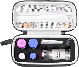 Krypthos 5 Slots Insulin Vial Protector Case, Diabetic Insulin Vial Organizer for 4 Vials (1ml, 3ml, 5ml or 10ml) + a 30ml Bac Water Bottle, Insulin Carrying Case Fridge Holder for Vials, No Ice Pack