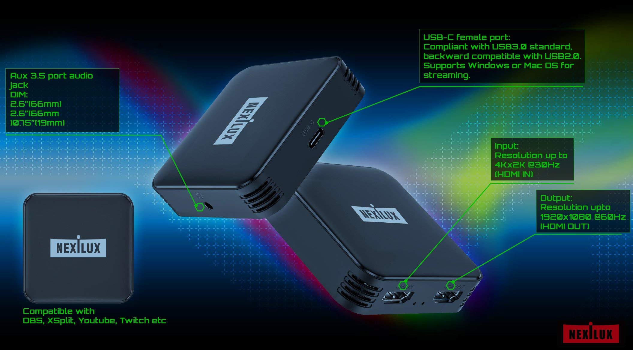 Tarjeta de captura de video HDMI USB - Transmisión en vivo - Grabación