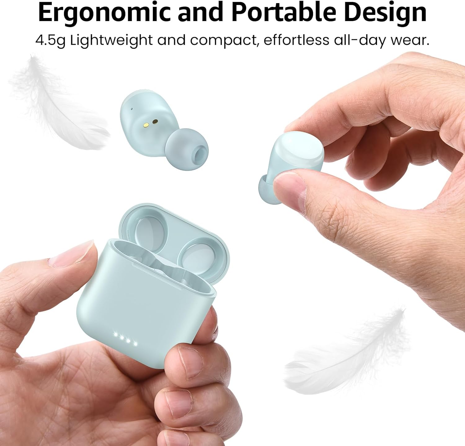 TOZO T6 Wireless Earbuds, Bluetooth 5.3 Ear Buds, Stereo Sound in Ear Headphones, 50 Hours Playtime, Wireless Charging Case, APP Customizable EQs, IPX8 Waterproof Earphones