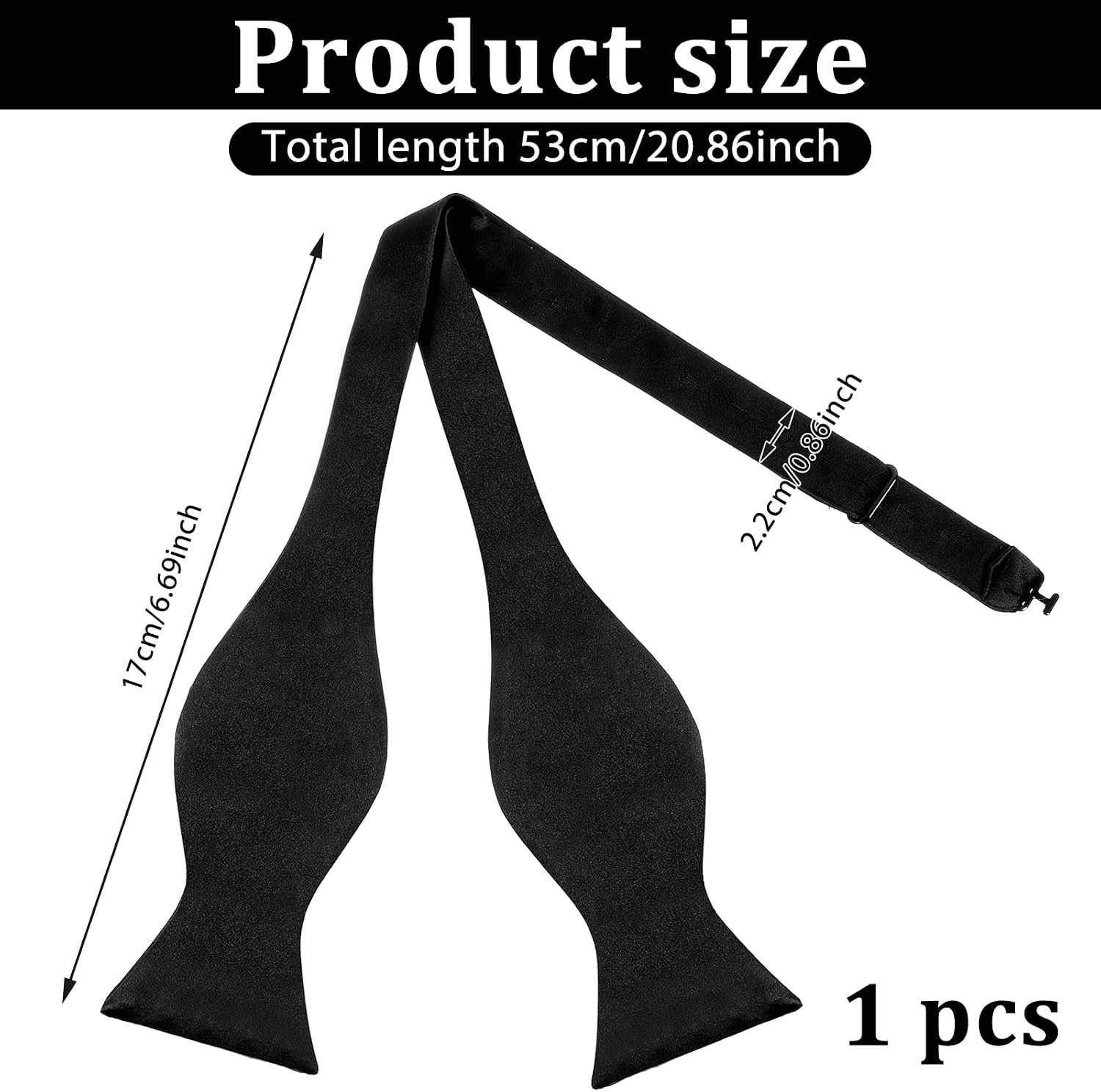 Men's Self Tie Solid Color Bow Ties Mens Bowtie Black Bowtie for Suit Tuxedo Father Day Gift