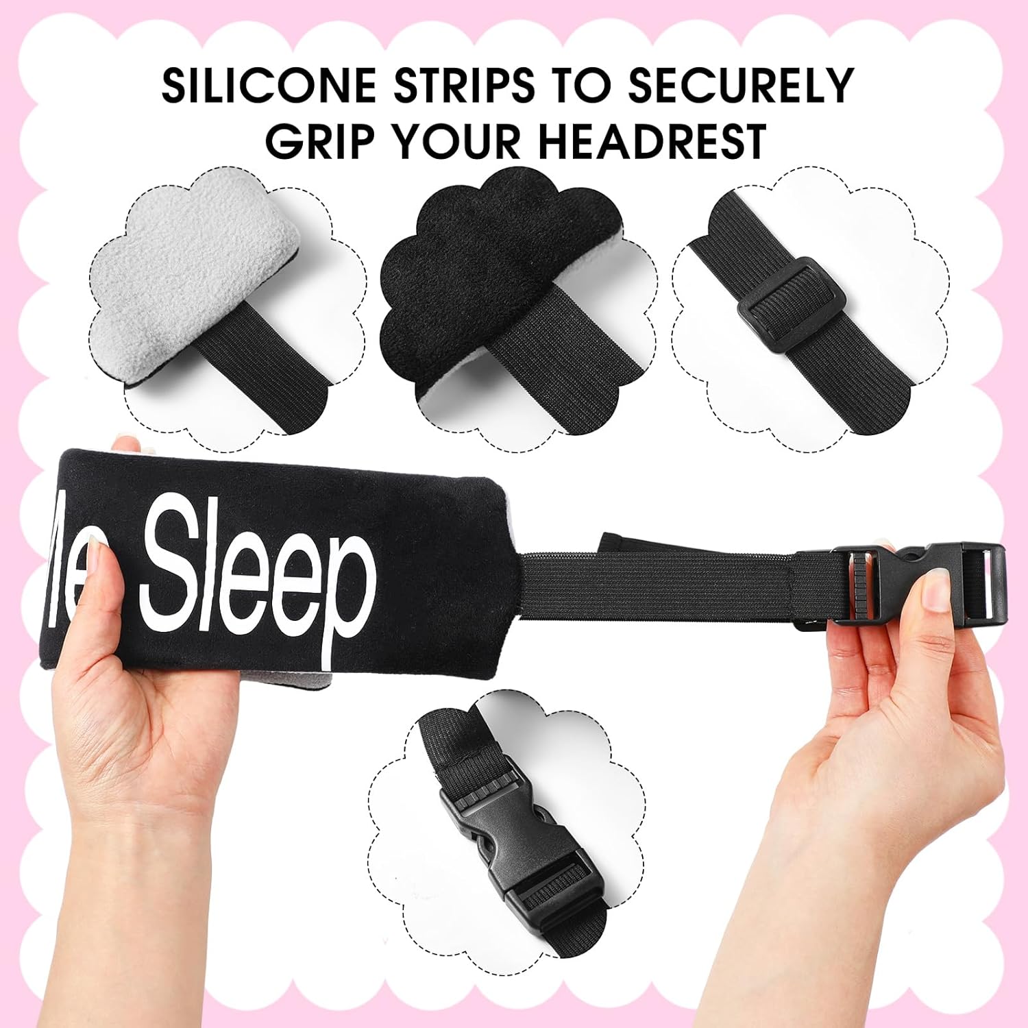 2 Pcs Travel Pillow Airplane Head Strap for Sleeping Airplane Car Headrest Head Support Band Neck Brace Air Plane Essentials for Long Flights Car Plane Sleep Neck Upright, Stops Bobbing - Image 6