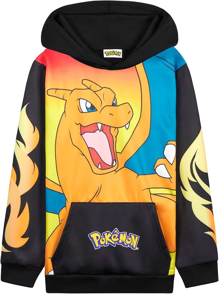Pokémon Pokemon Hoodie for Boys &amp; Teens Hooded Sweatshirt Warm Anime Pikachu Sweater OEKO-TEX STANDARD 100