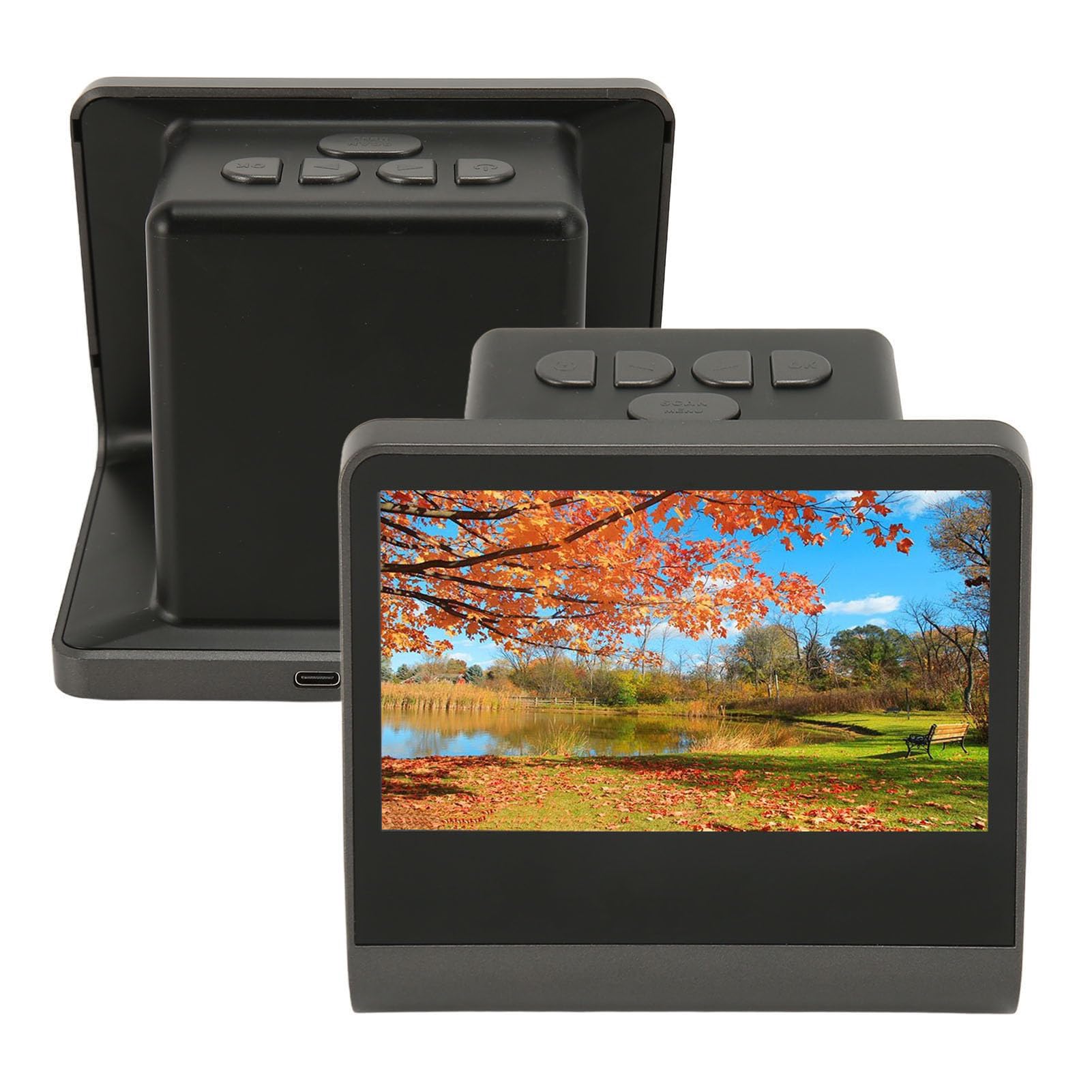 Scanner per pellicole con Schermo ad Alta Definizione da 24 MP/48 MP Pixel da 5 Pollici, Supporta pellicole Positive e Negative a Colori da 35 mm/135 mm/126 mm/110 mm/8 mm