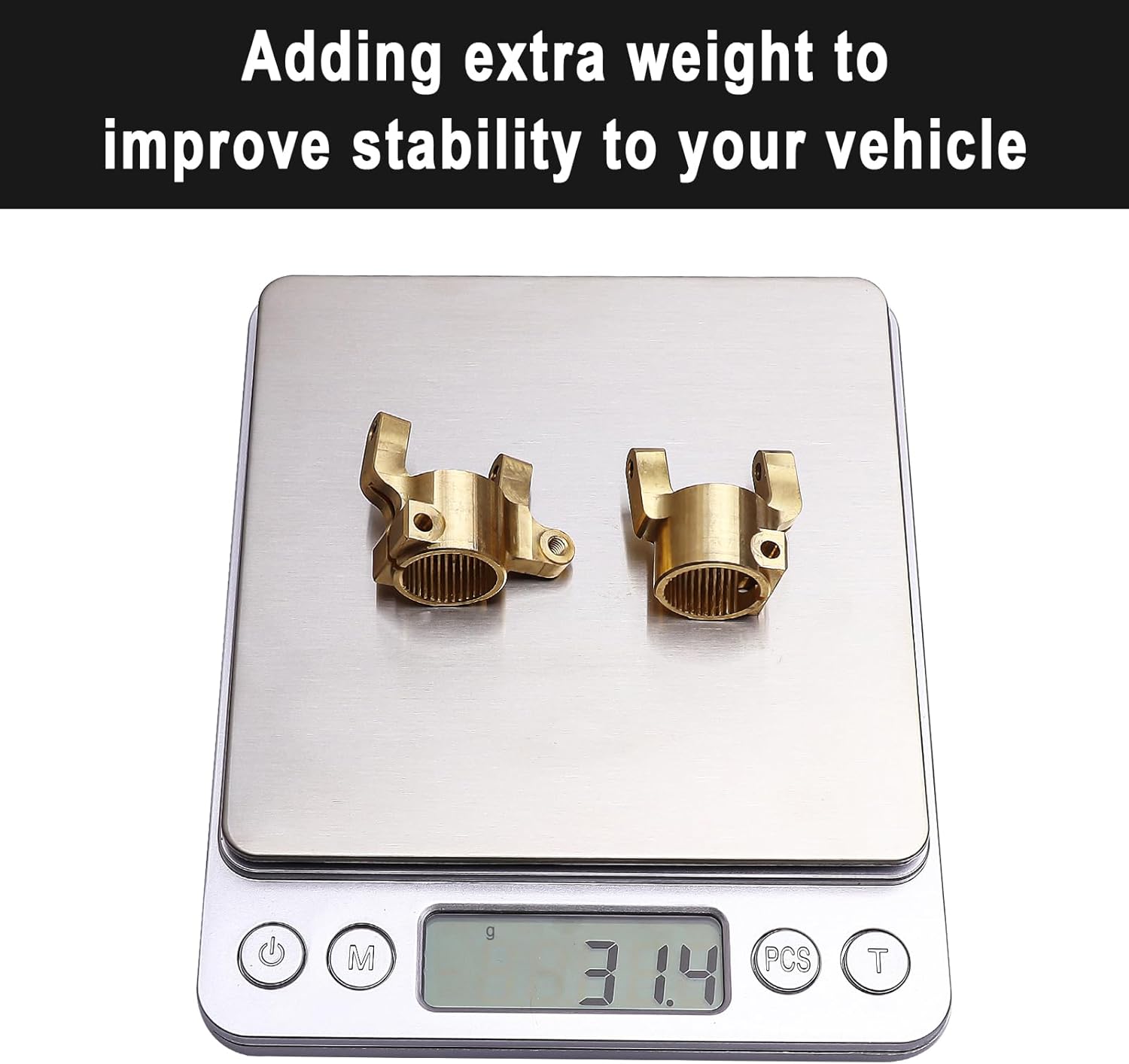 31.4g Upgraded Brass C-Hub Heavy Duty Weights for Axial SCX10 II 1/10 RC Crawler Upgrades Replacement Parts