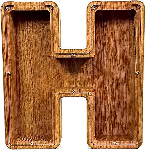 Amazon Co Jp クリエイティブ26英語アルファベットa Zレター収納 タンク 木製のパーソナライズされた貯金箱おもちゃのアルファベット 男の子と女の子のためのパーソナライズされた手紙貯金箱 H おもちゃ