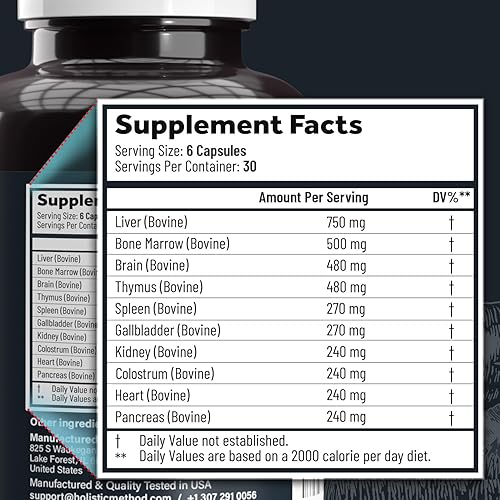 Miniatura 2 de Suplemento de órgano de carne de vacuno Complejo alimentado con pasto  10 carnes de carnívoro mezcla patentada de hígado de res, médula, cerebro,