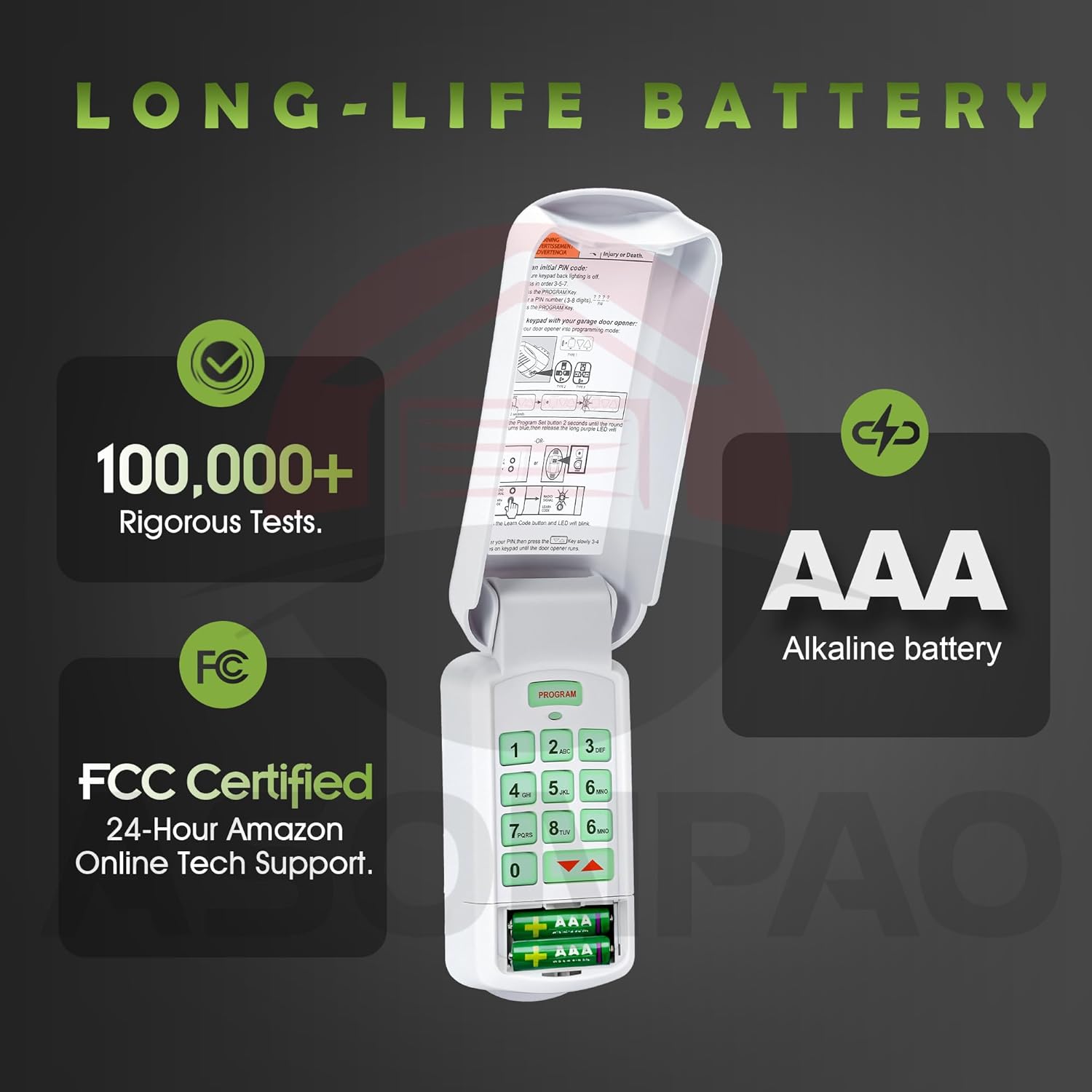 OKP-BX Wireless Overhead Door Garage Door Opener Keypad【5 Year Warranty】