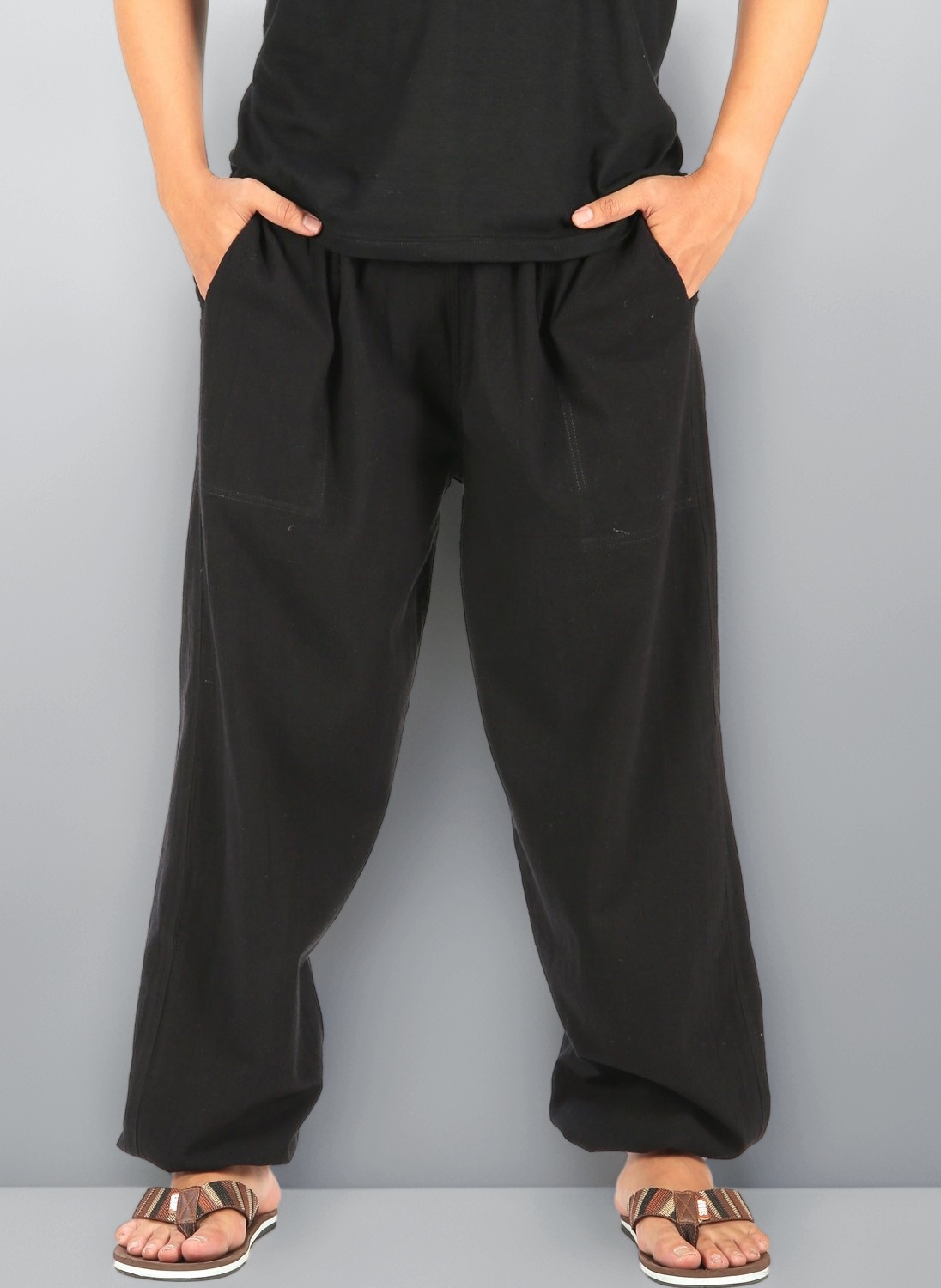 Baggy Sweatpants Men Cotton, Drawstring Lounge Pants, Relaxed Fit, Ideal for Comfort