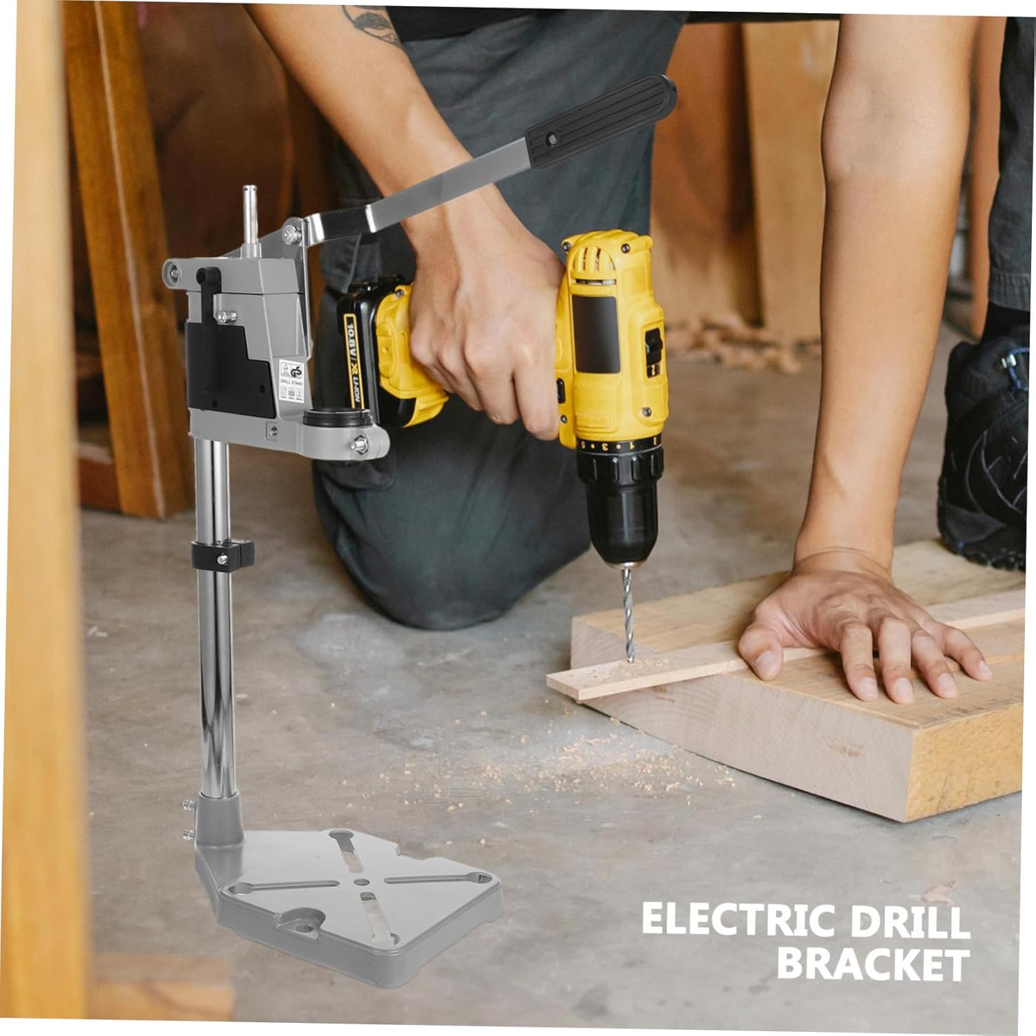 Portable Drill Press Stand Sturdy Cast Iron Base for Hand Drill Workbench