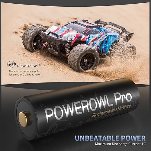 Miniatura 6 de POWEROWL Baterías AA recargables, alta capacidad de 2800 mAh, batería Premium NiMH doble A -12 unidades