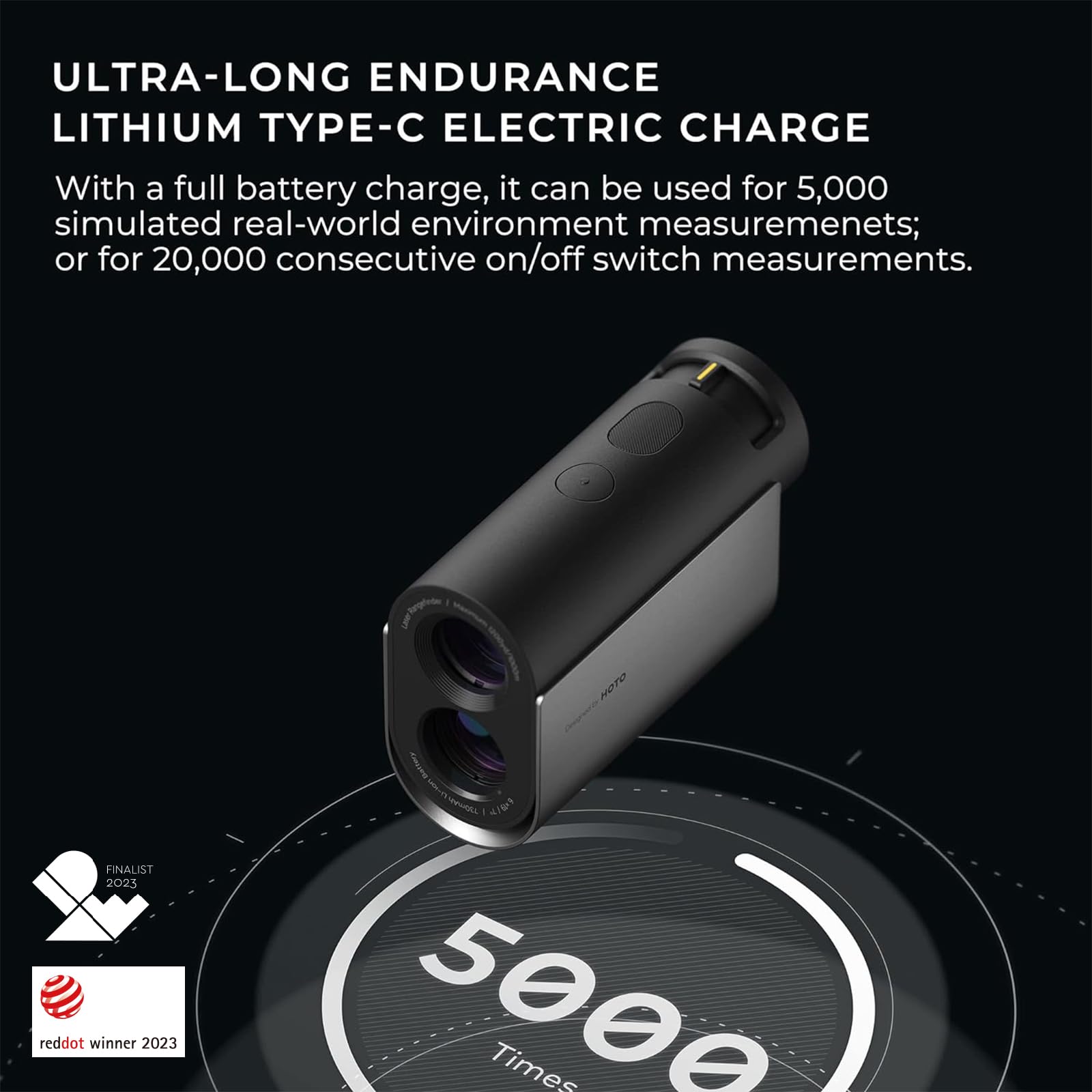 HOTO Golf Laser Entfernungsmesser Mit Slope und Flag-Lock, 1000 M / 1100 Yd, Rangefinder Mit Pulsvibration, 6X Vergrößerung, ±1 M Genauigkeit, IPX4 Wasserdicht, für Jagd/Wettbewerbe/Wandern
