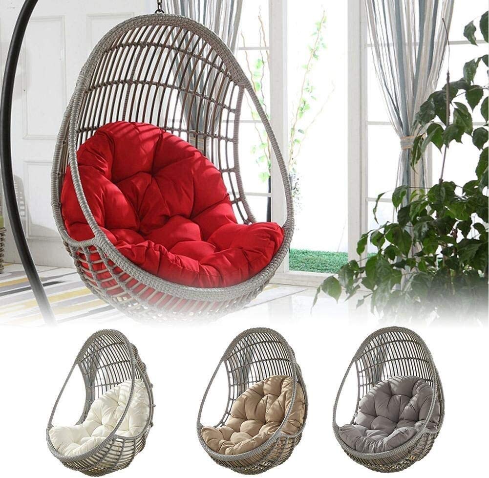 Columpio Silla Colgante Cojín de Asiento Huevo Nido Hamaca Almohadillas de Respaldo, Impermeable Espesar para Patio y jardín, 86 x 120 cm (Sin Silla) (Colo