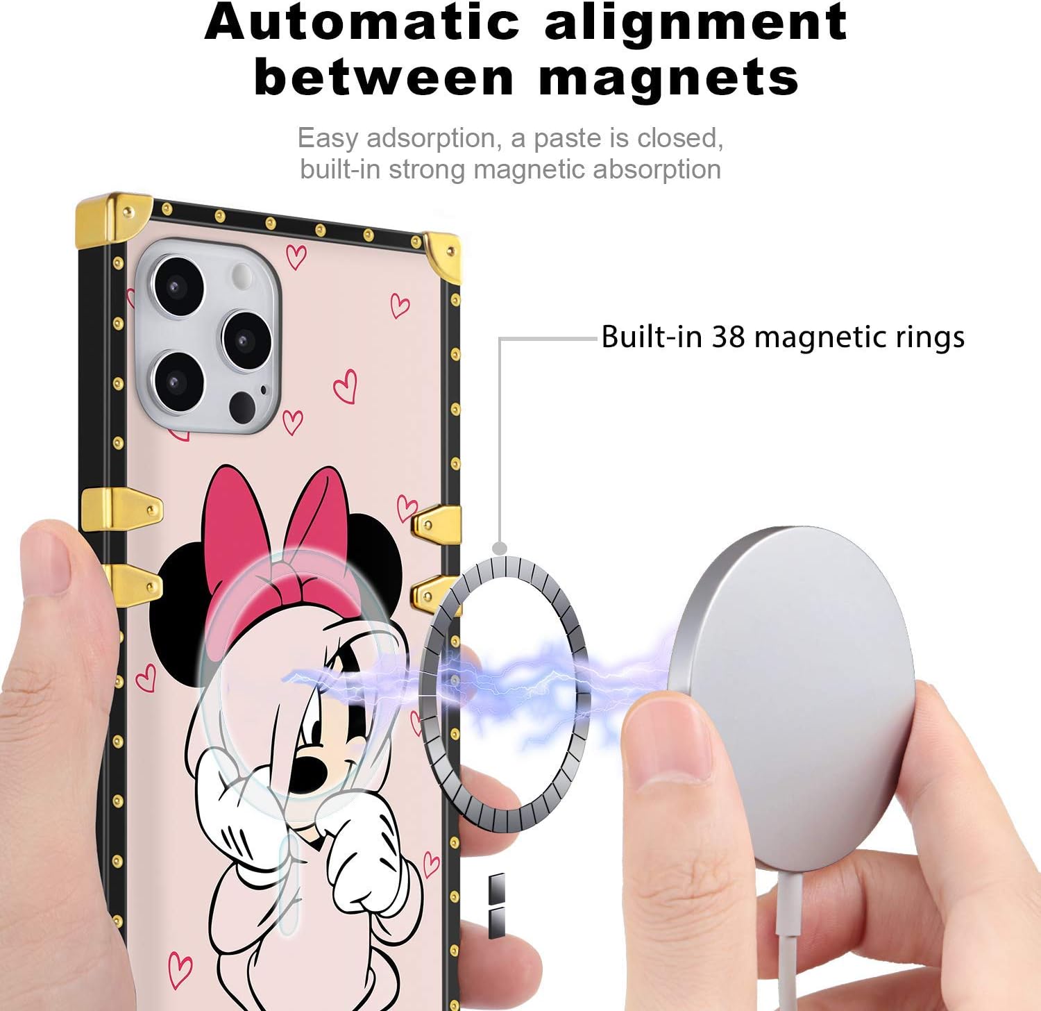 Disney Phone Case for iPhone 12 MiNi/12/12PRO/12PRO MAX (for iPhone 12 PRO MAX, Minnie Mouse)